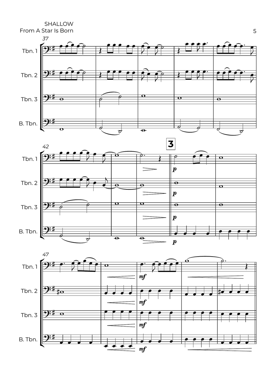 Shallow Shallow Brass Quartet scores gallery preview page 5