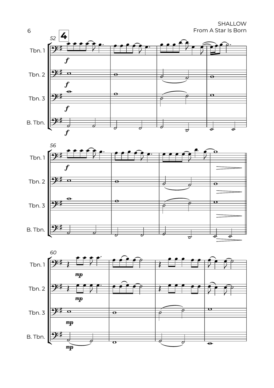 Shallow Shallow Brass Quartet scores gallery preview page 6