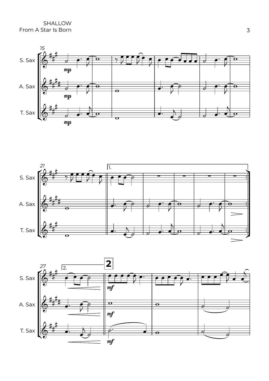 Shallow Shallow Woodwind Trio scores gallery preview page 3