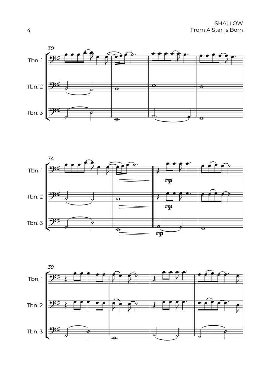 Shallow Shallow Trombone Trio scores gallery preview page 4