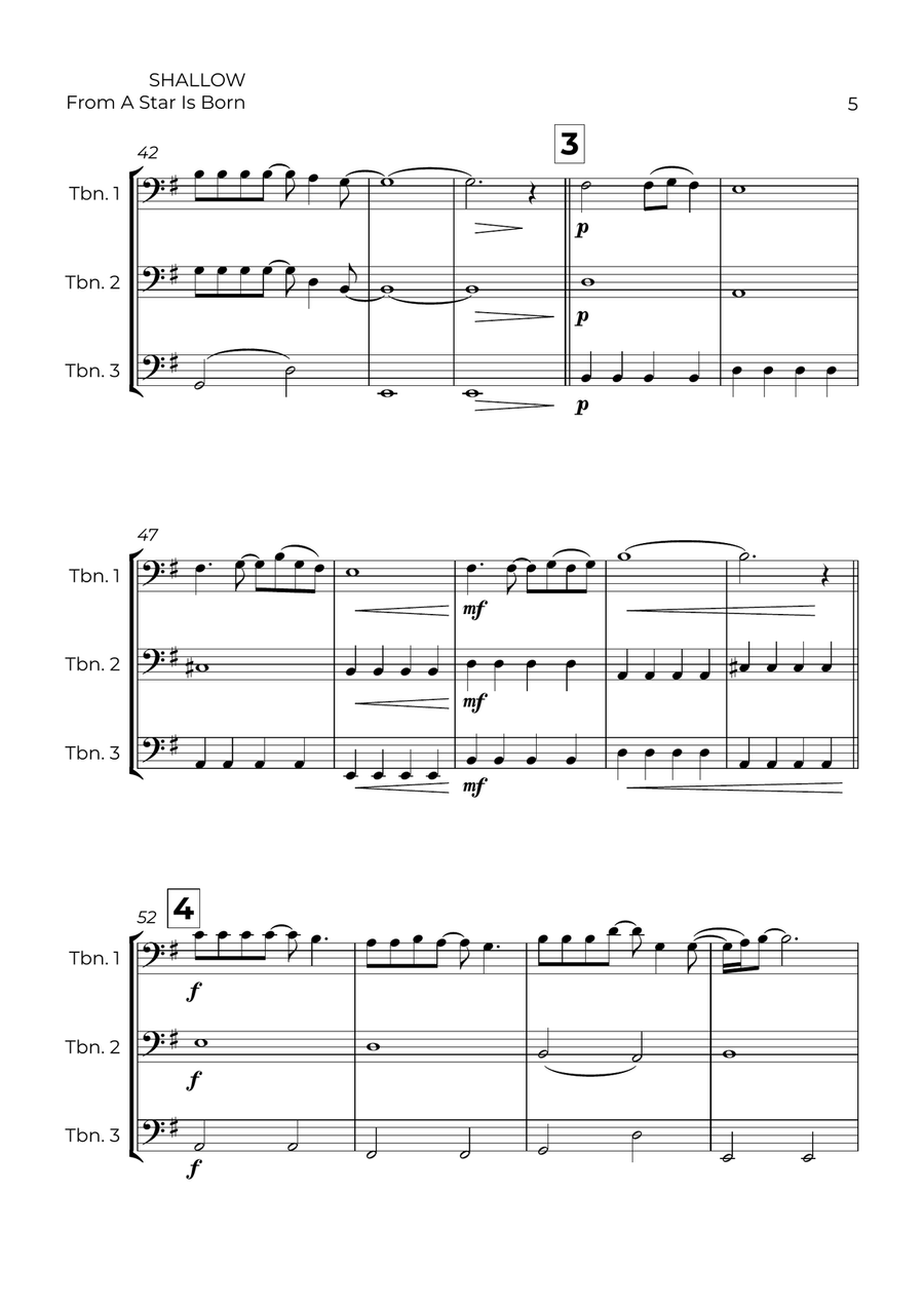 Shallow Shallow Trombone Trio scores gallery preview page 5