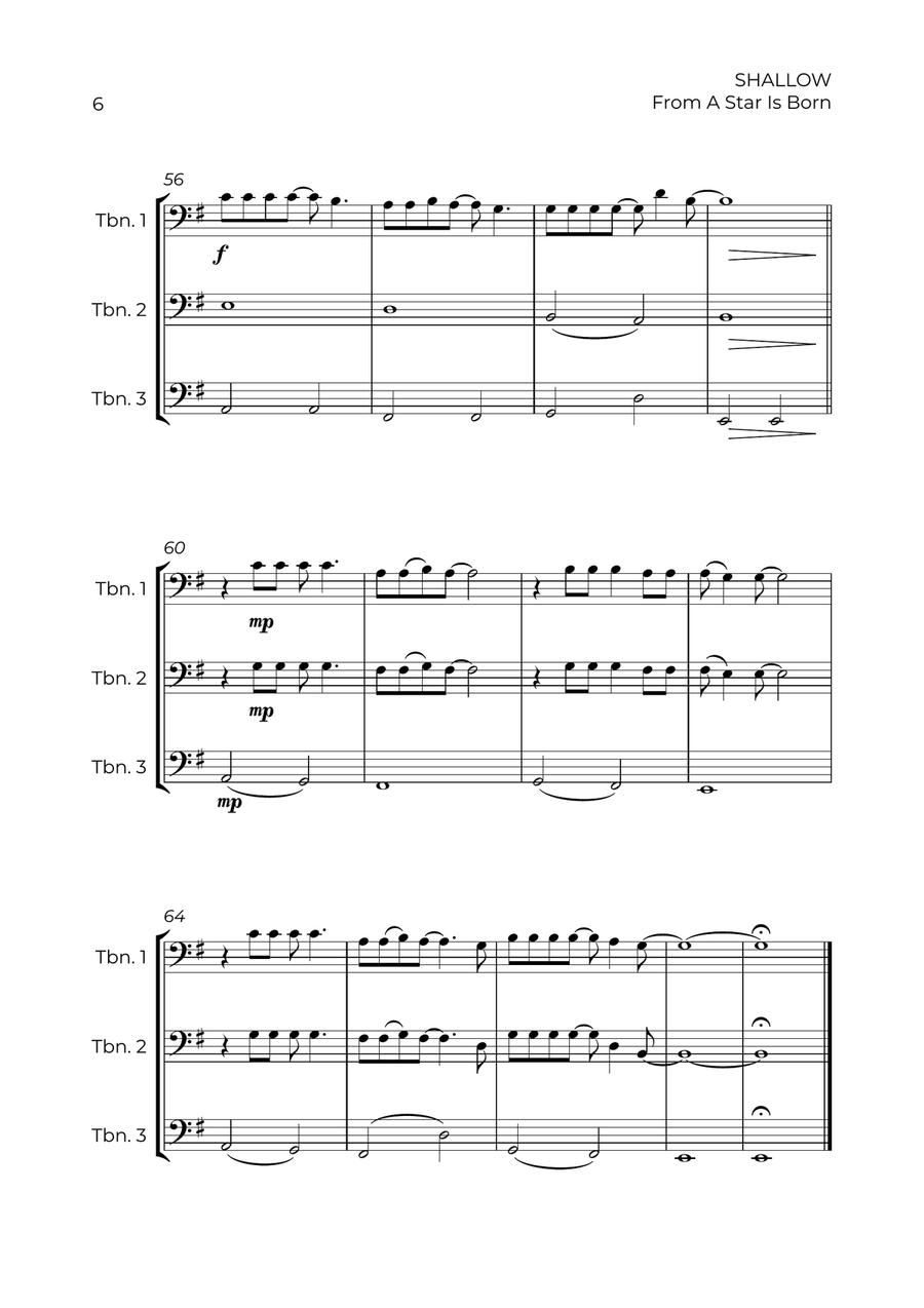 Shallow Shallow Trombone Trio scores gallery preview page 6