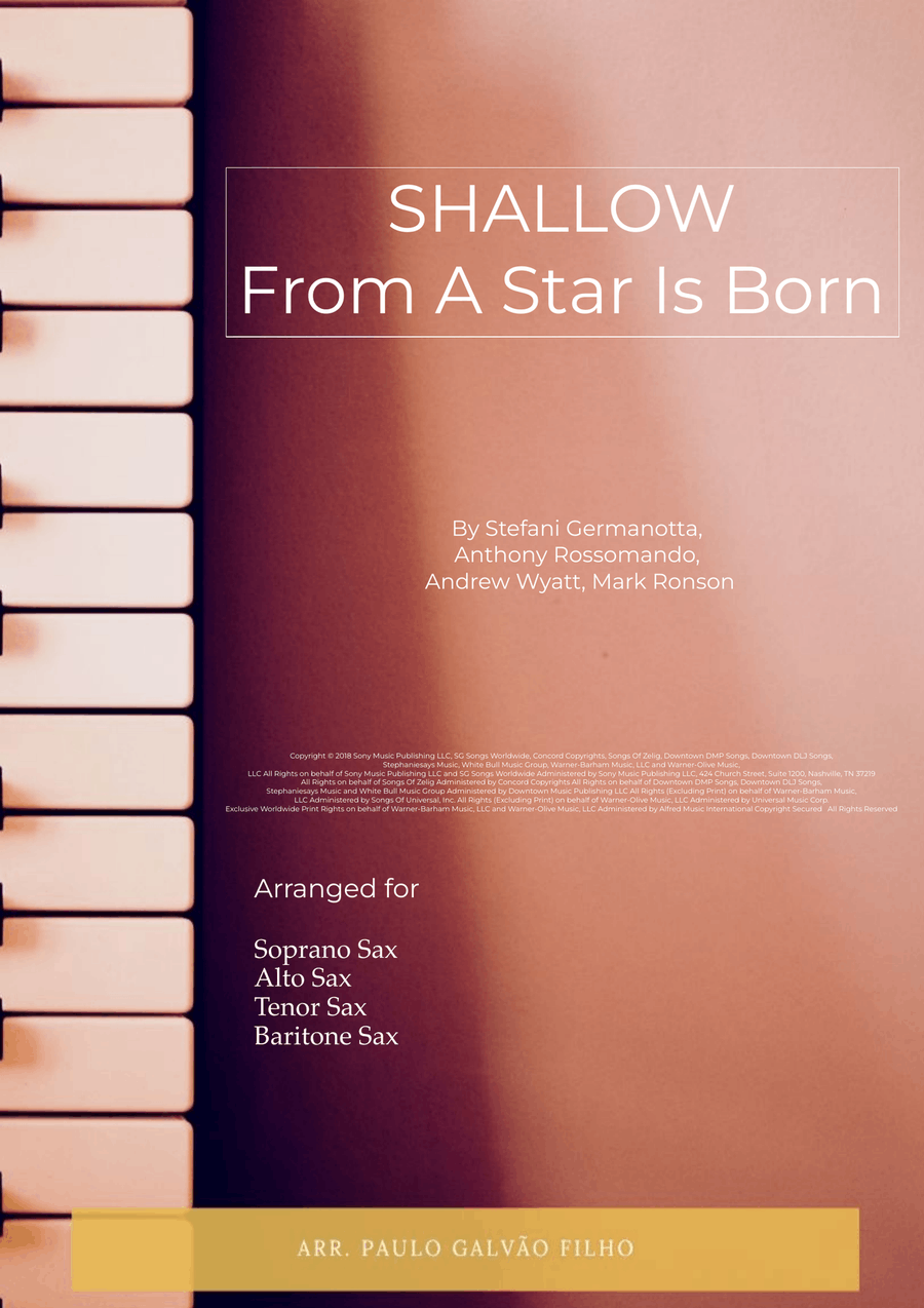 Shallow Shallow Saxophone Quartet scores gallery preview page 1