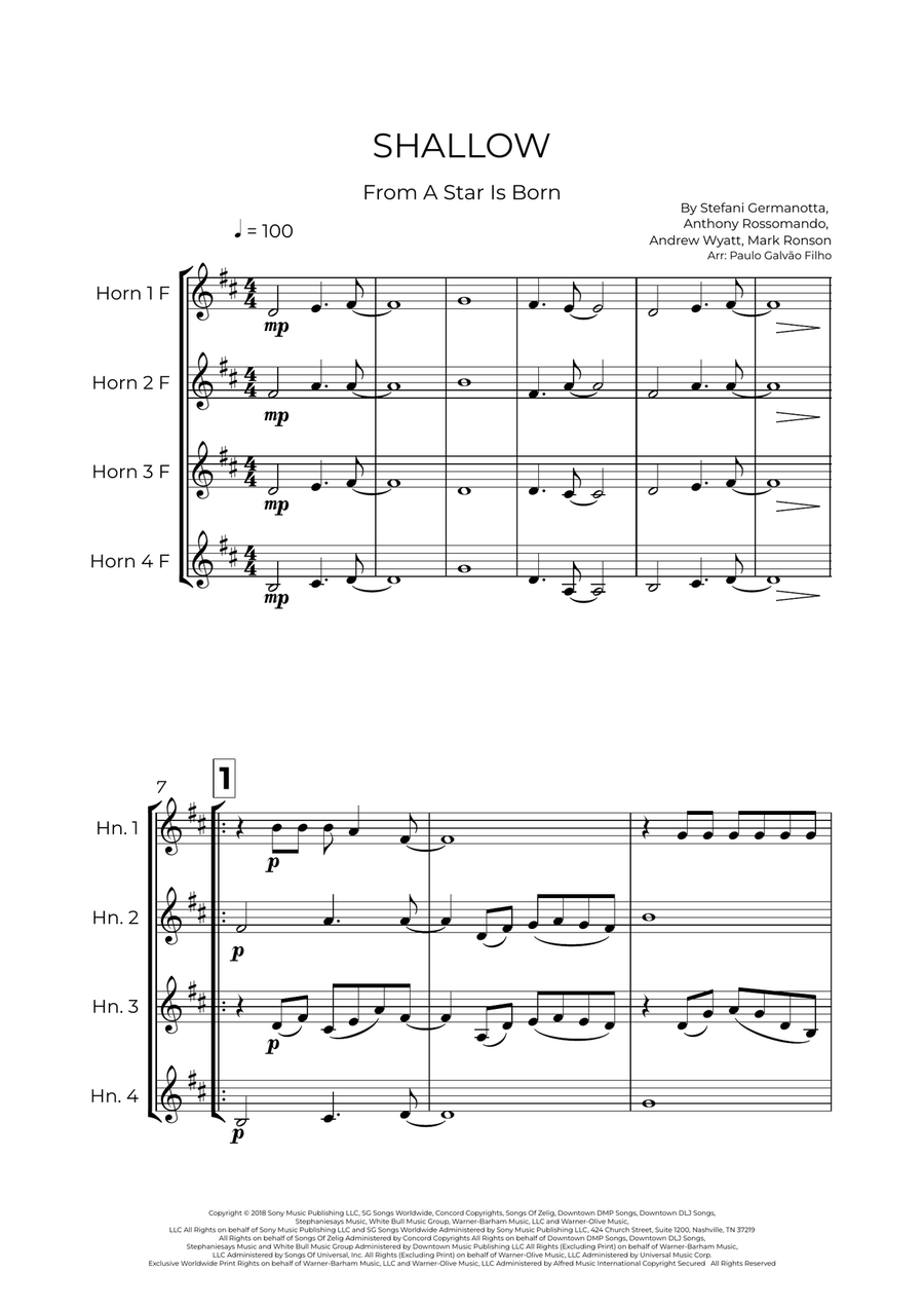 Shallow Shallow Brass Quartet scores gallery preview page 2