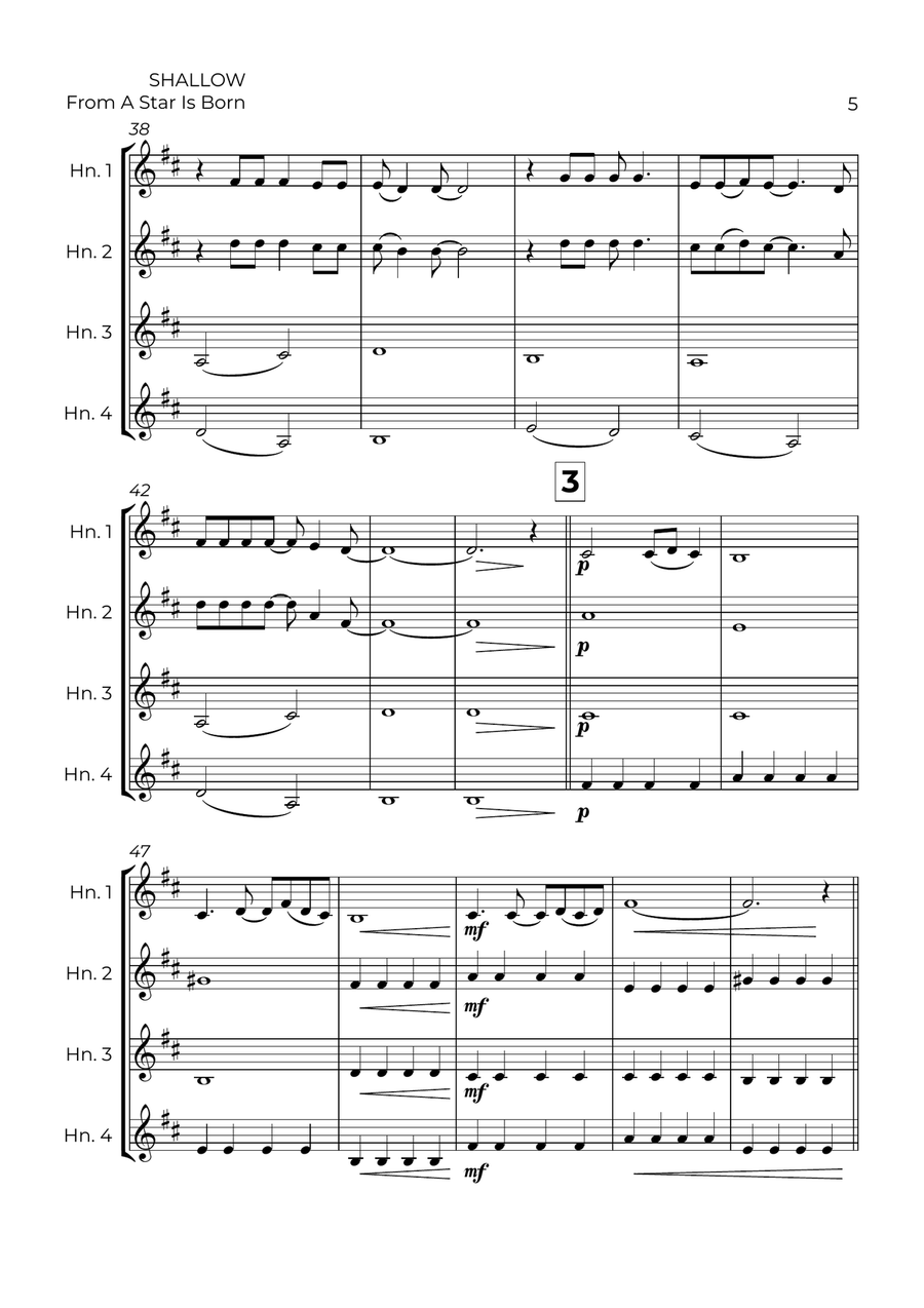 Shallow Shallow Brass Quartet scores gallery preview page 5