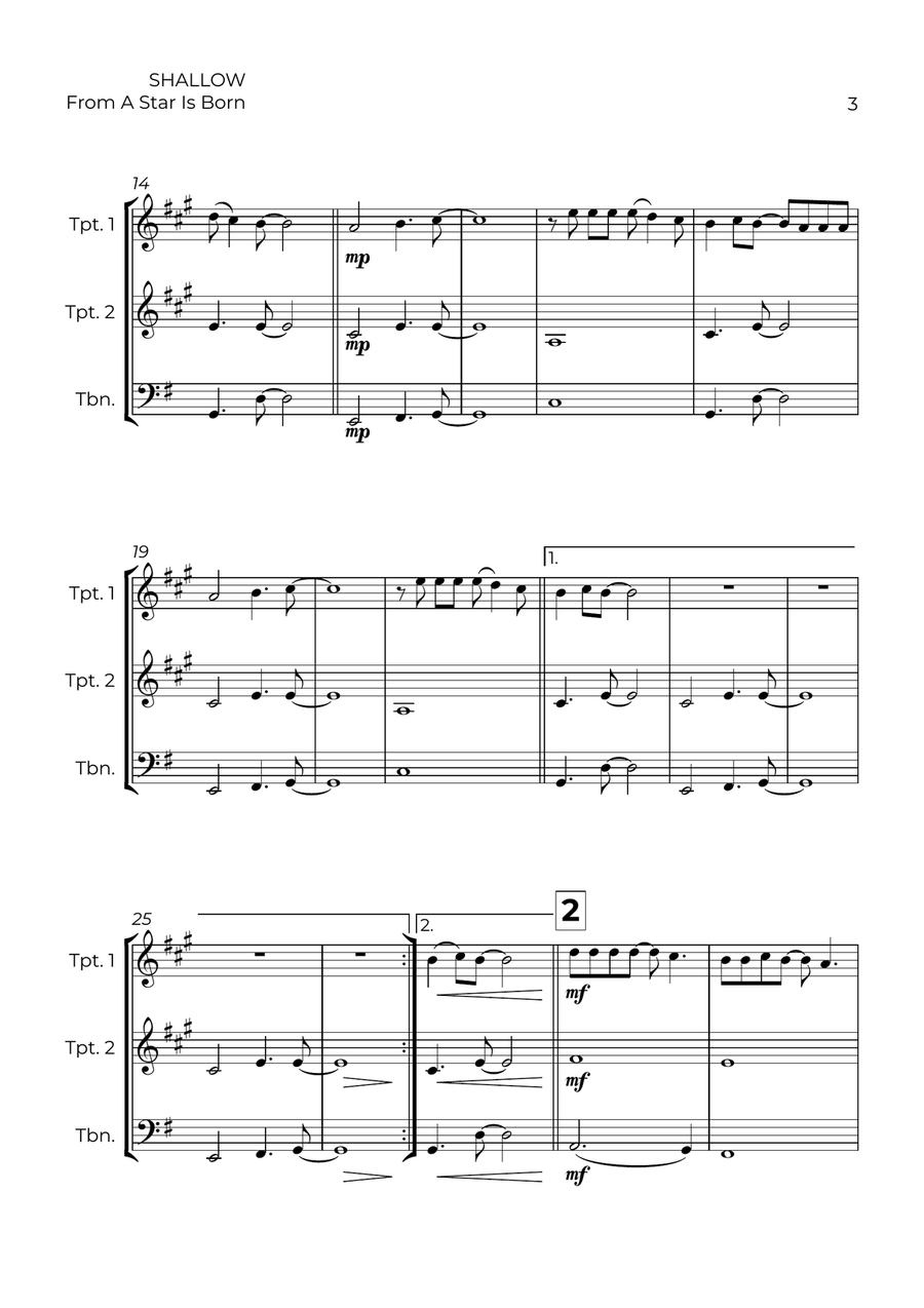 Shallow Shallow Brass Trio scores gallery preview page 3