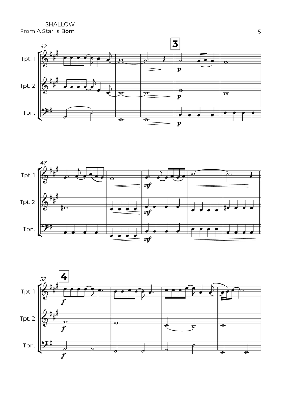 Shallow Shallow Brass Trio scores gallery preview page 5