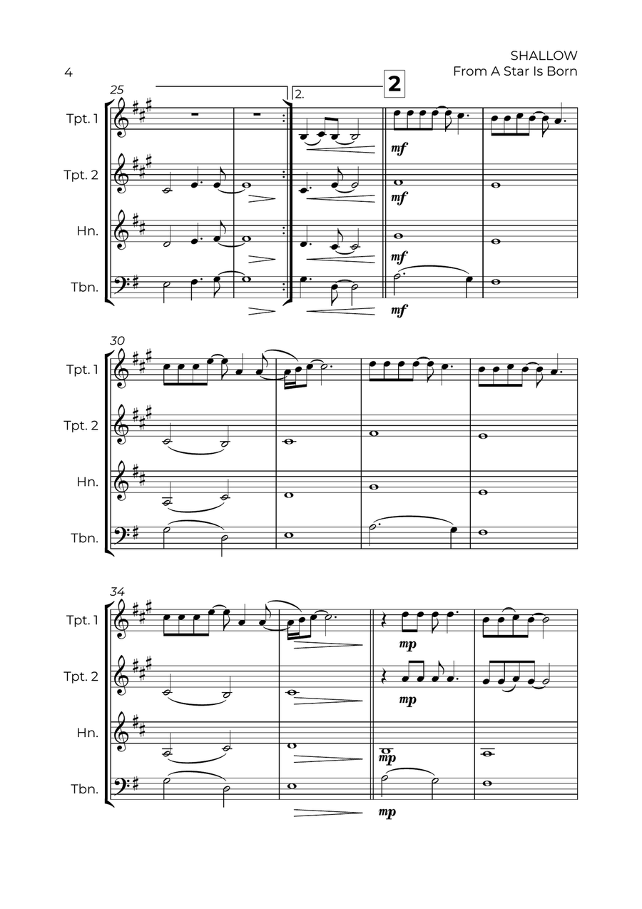 Shallow Shallow Brass Quartet scores gallery preview page 4