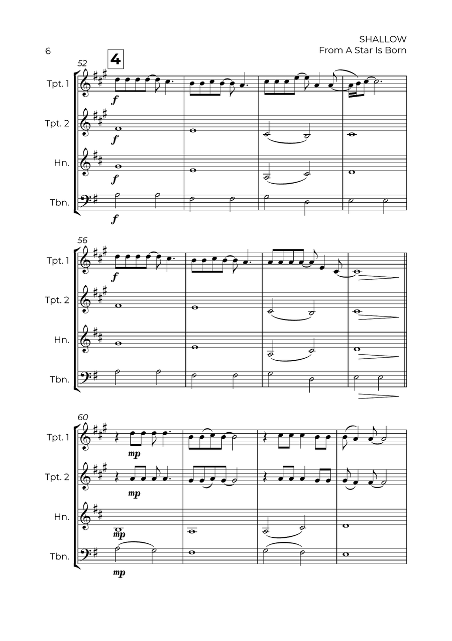 Shallow Shallow Brass Quartet scores gallery preview page 6