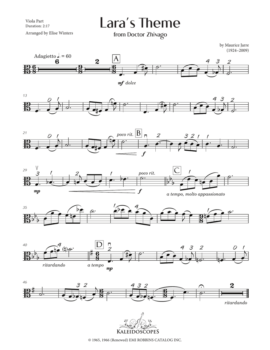 Lara's Theme Viola scores gallery preview page 3