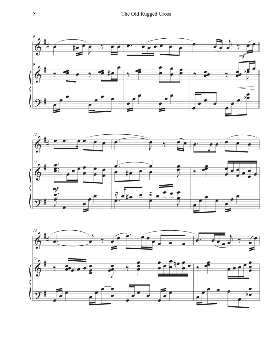 The Old Rugged Cross (French Horn-Piano) Piano scores gallery preview page 2
