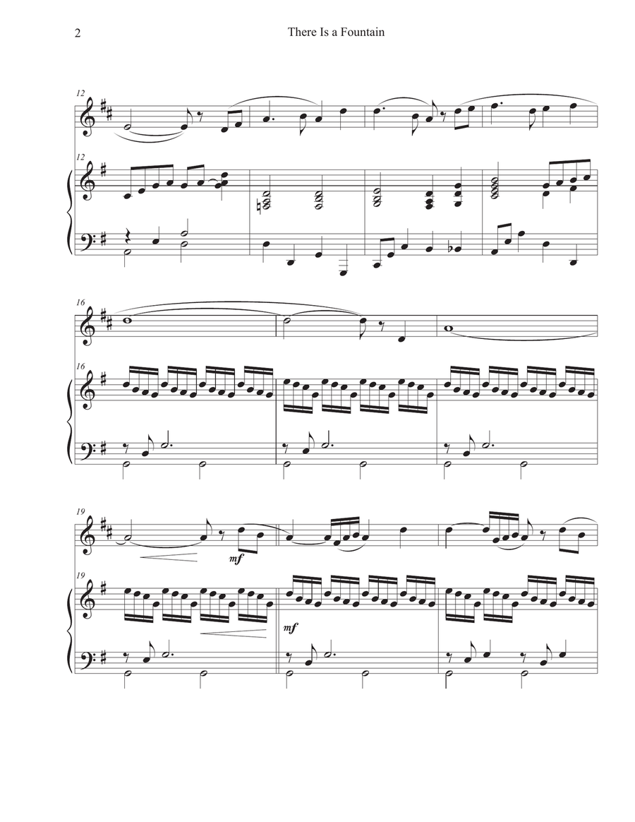 There Is a Fountain (French Horn-Piano) Piano scores gallery preview page 2