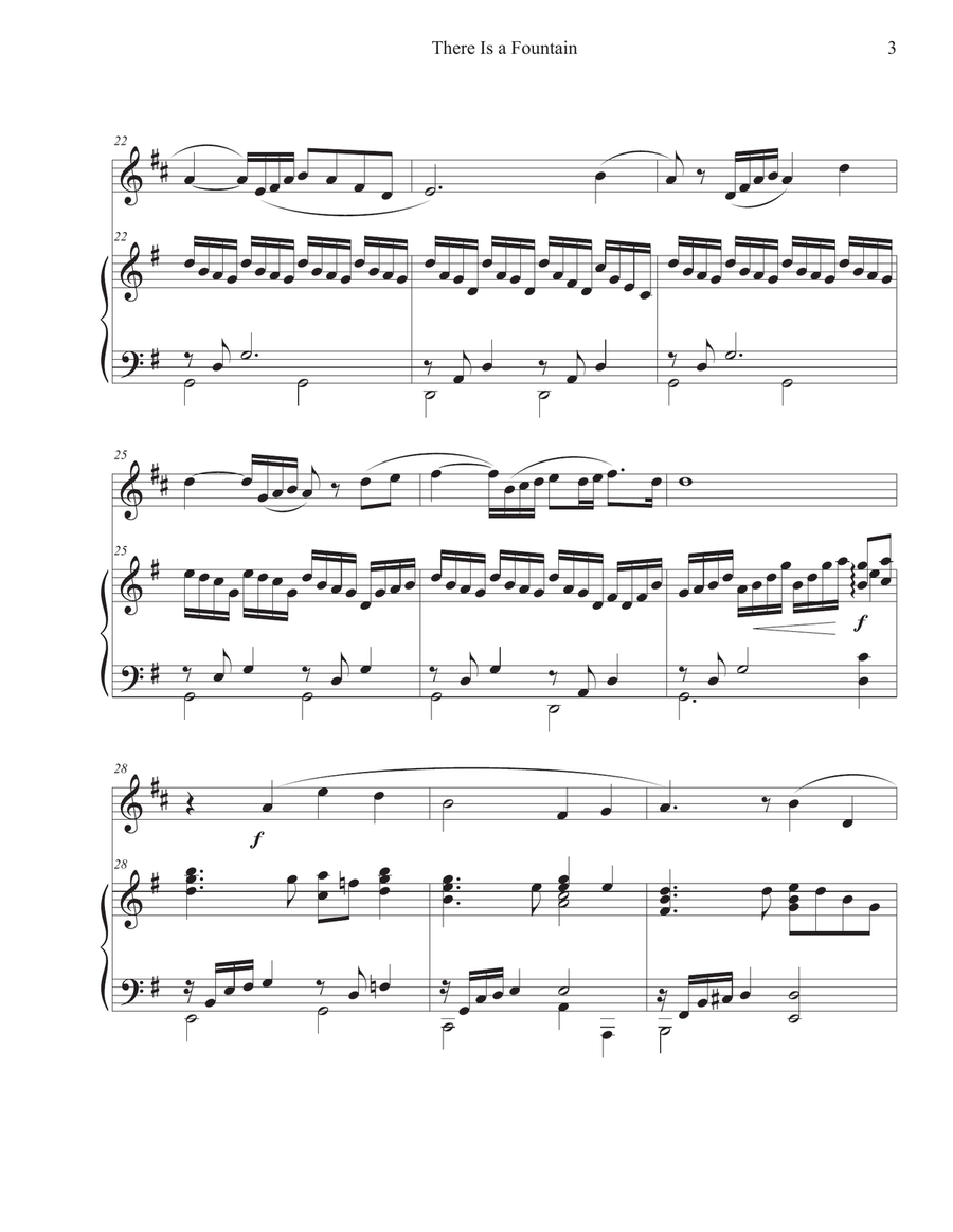 There Is a Fountain (French Horn-Piano) Piano scores gallery preview page 3