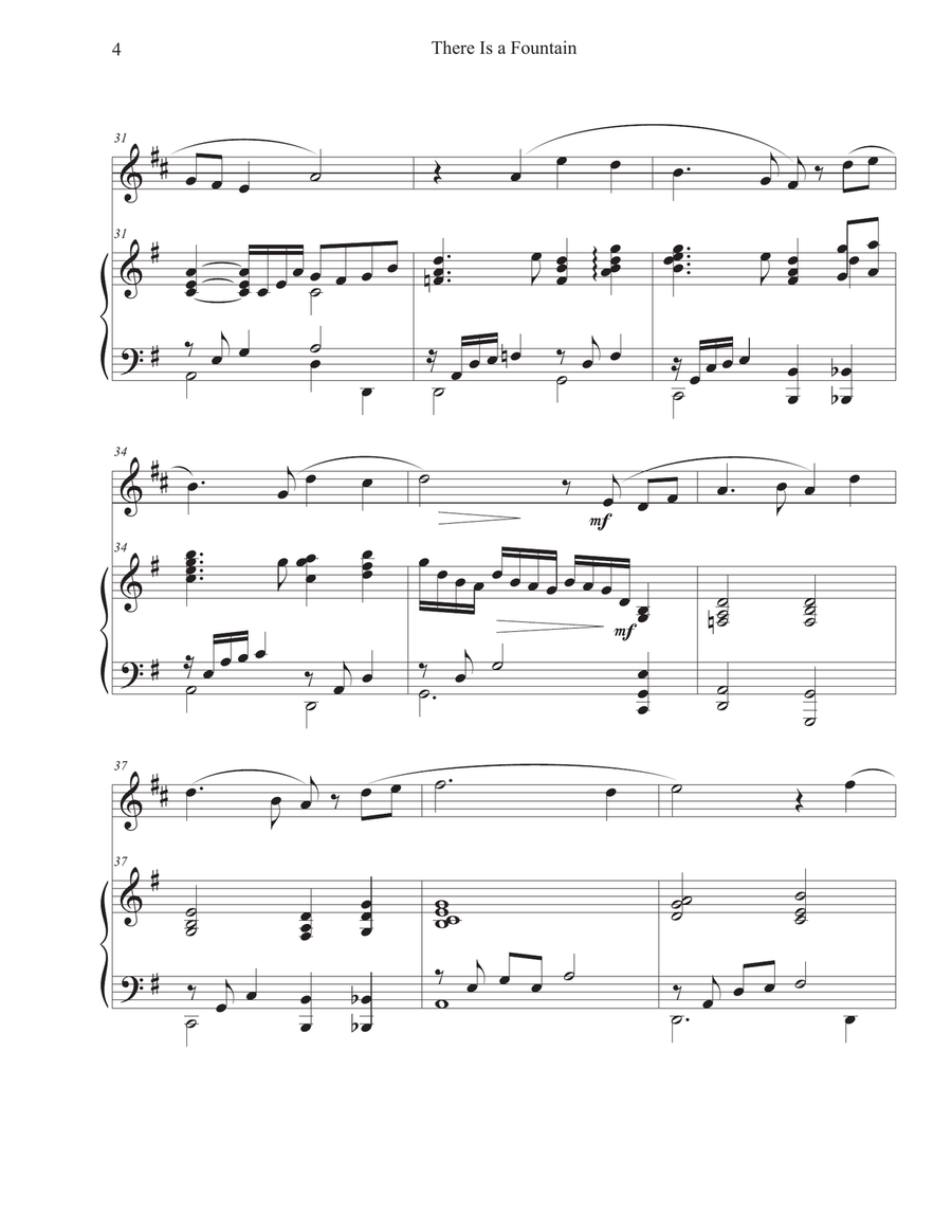 There Is a Fountain (French Horn-Piano) Piano scores gallery preview page 4