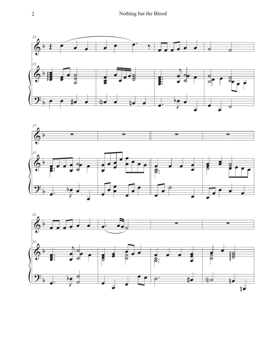 Nothing But the Blood (Oboe-Piano) Piano scores gallery preview page 2