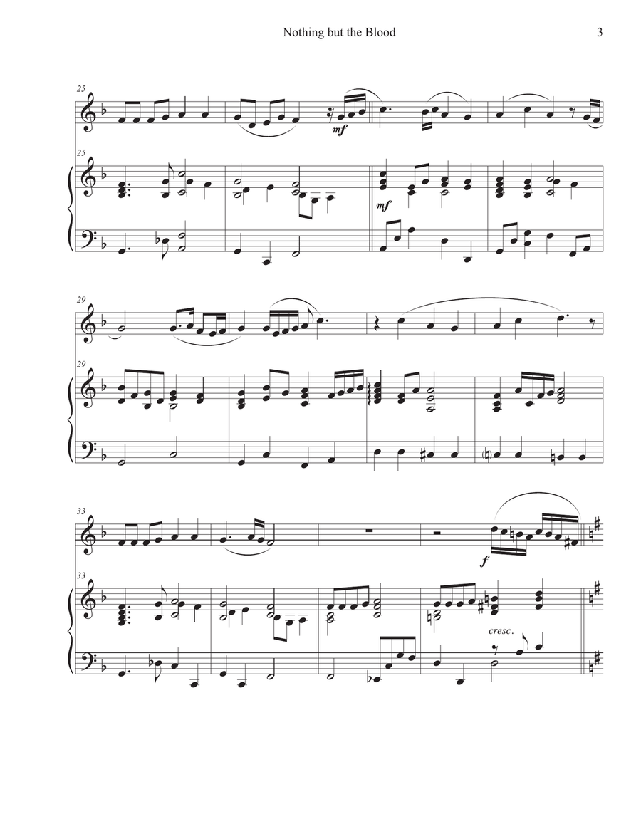 Nothing But the Blood (Oboe-Piano) Piano scores gallery preview page 3