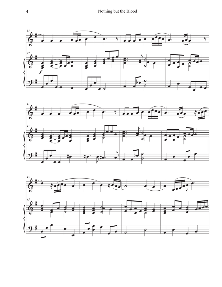 Nothing But the Blood (Oboe-Piano) Piano scores gallery preview page 4