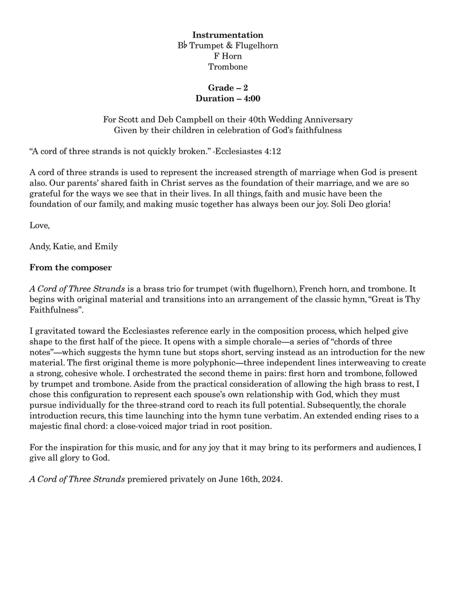 A Cord of Three Strands A Cord of Three Strands Brass Trio scores gallery preview page 4