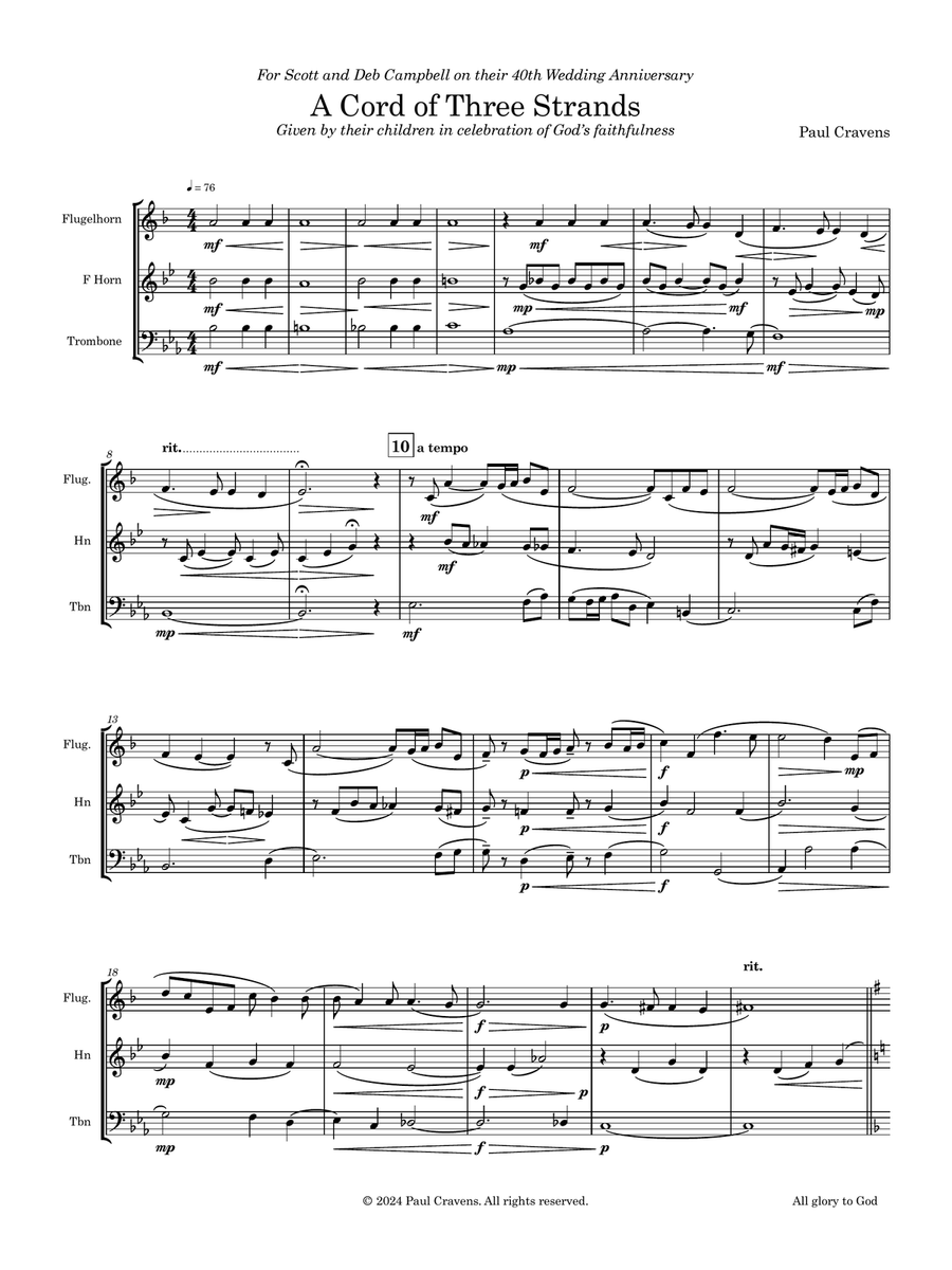A Cord of Three Strands A Cord of Three Strands Brass Trio scores gallery preview page 5