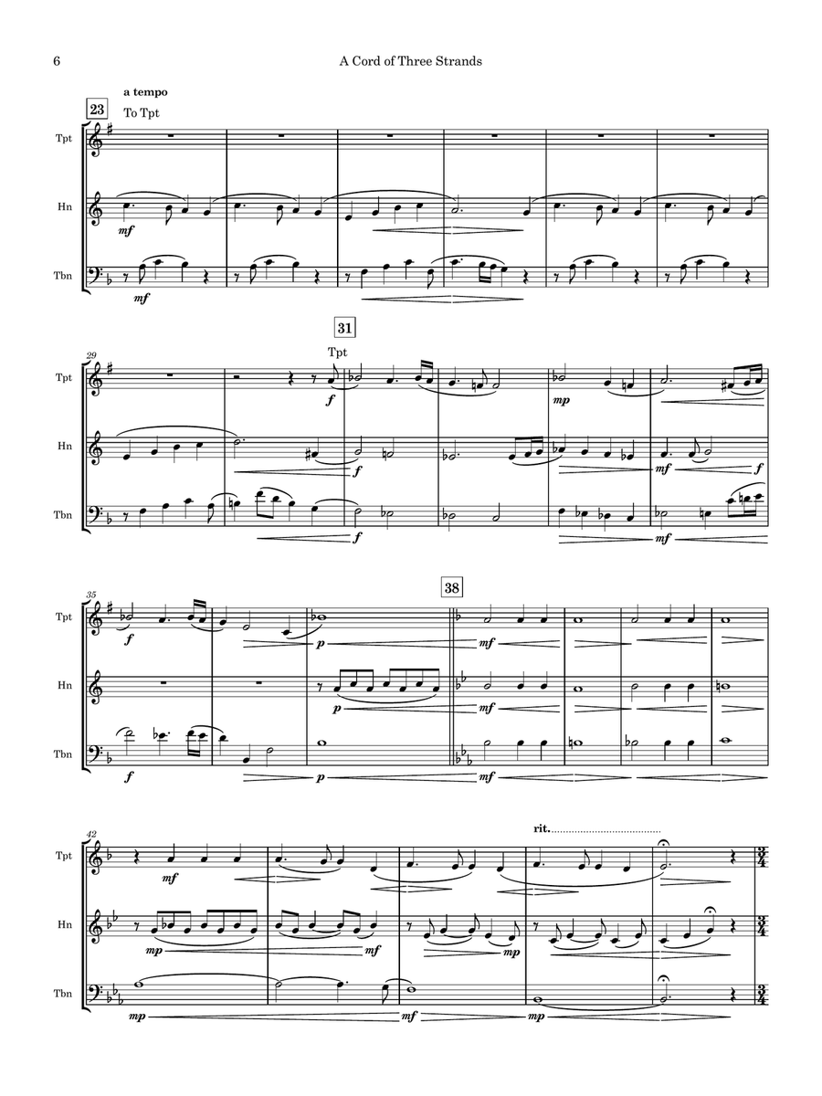 A Cord of Three Strands A Cord of Three Strands Brass Trio scores gallery preview page 6