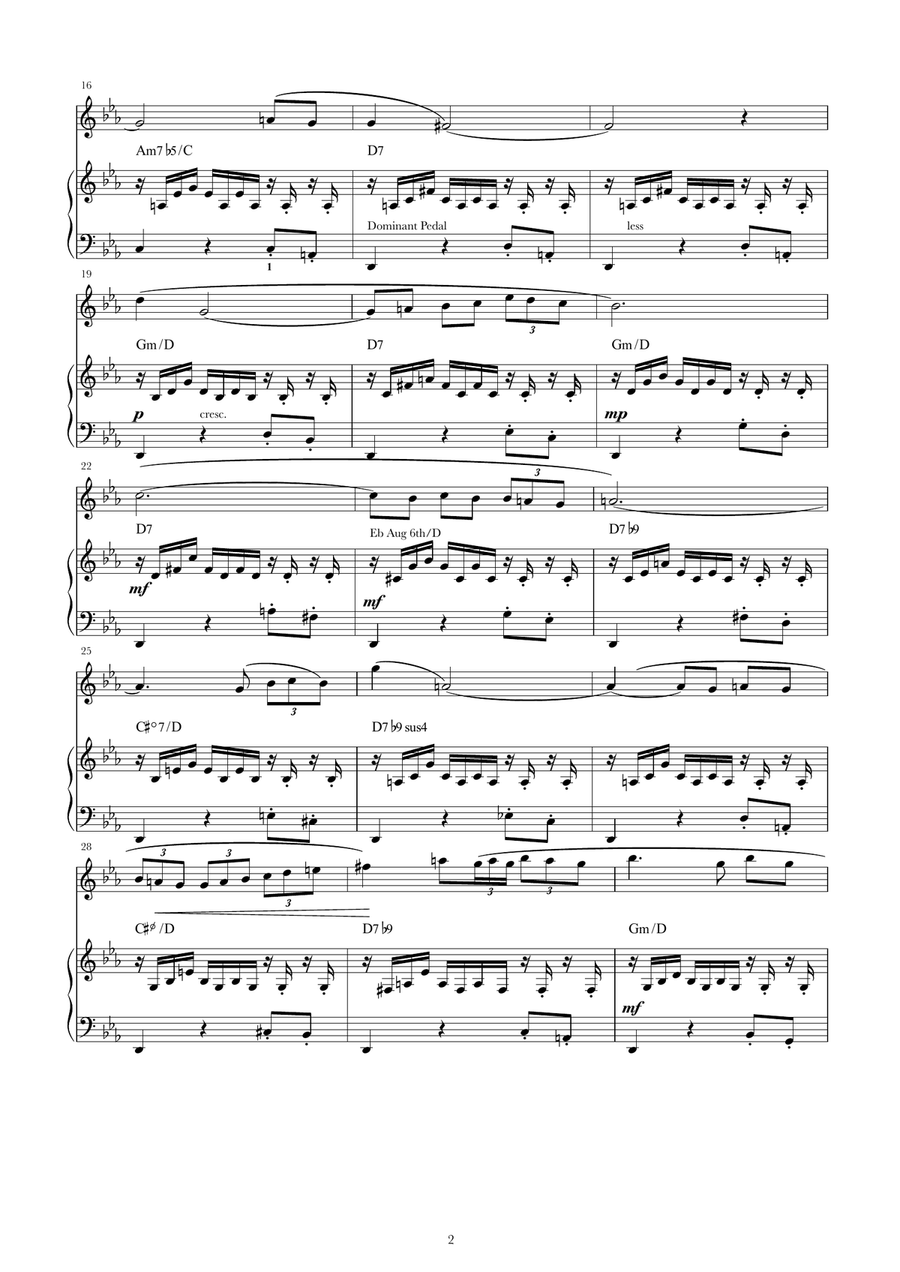 Prelude in C minor BWV999 (with added violin / flute part) Flute scores gallery preview page 2