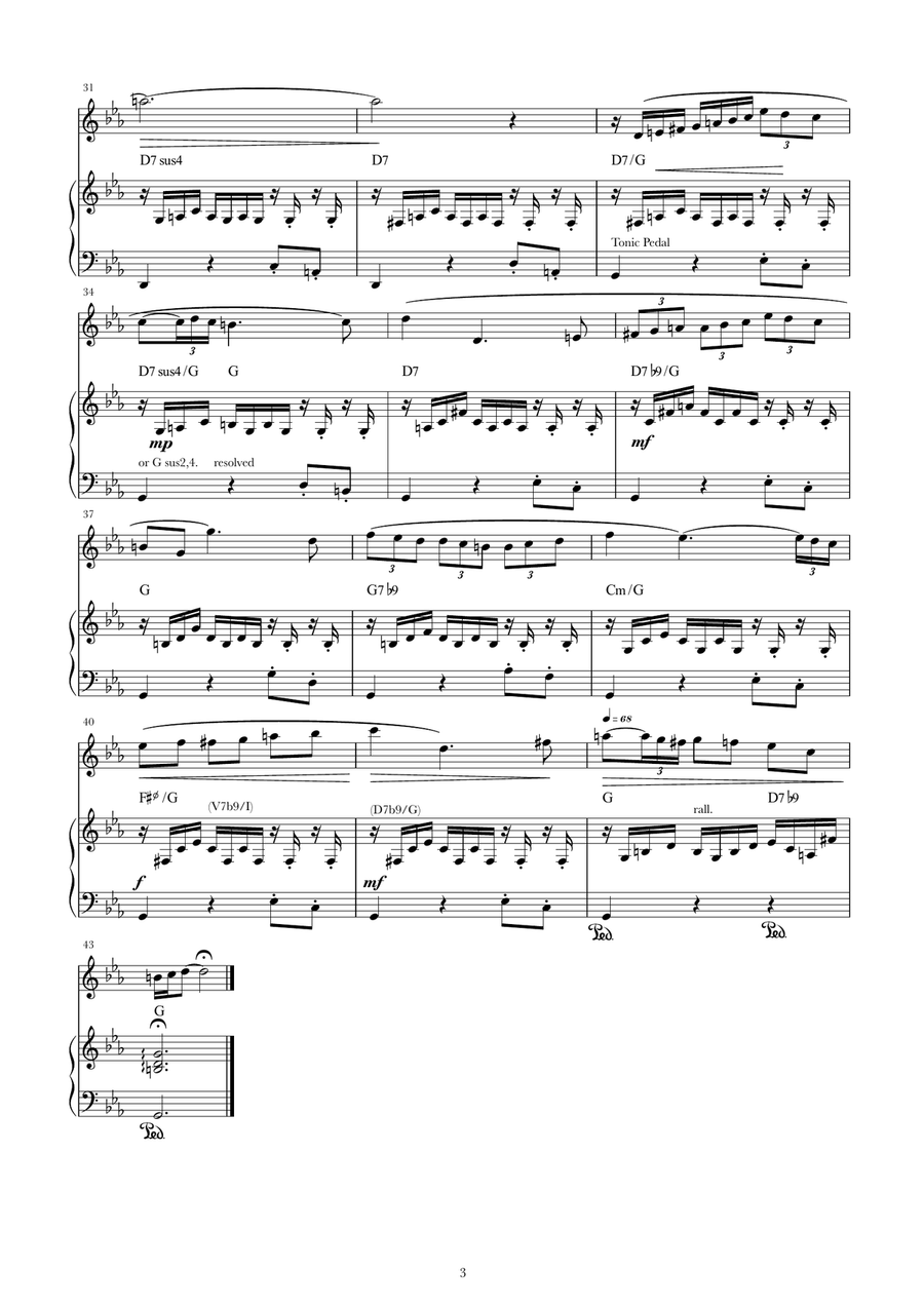 Prelude in C minor BWV999 (with added violin / flute part) Flute scores gallery preview page 3