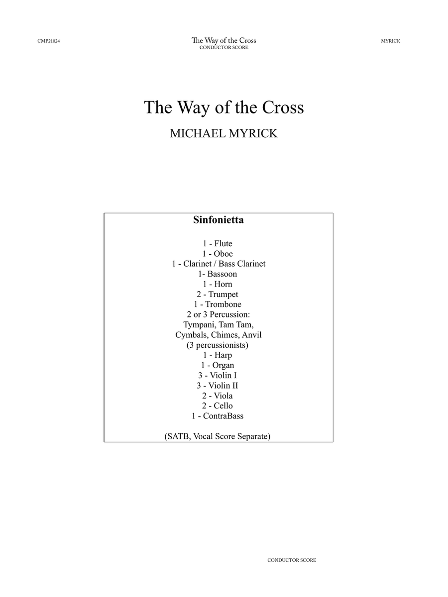 The Way of the Cross (ORCHESTRA SCORE) - Score Only Chamber Orchestra scores gallery preview page 1