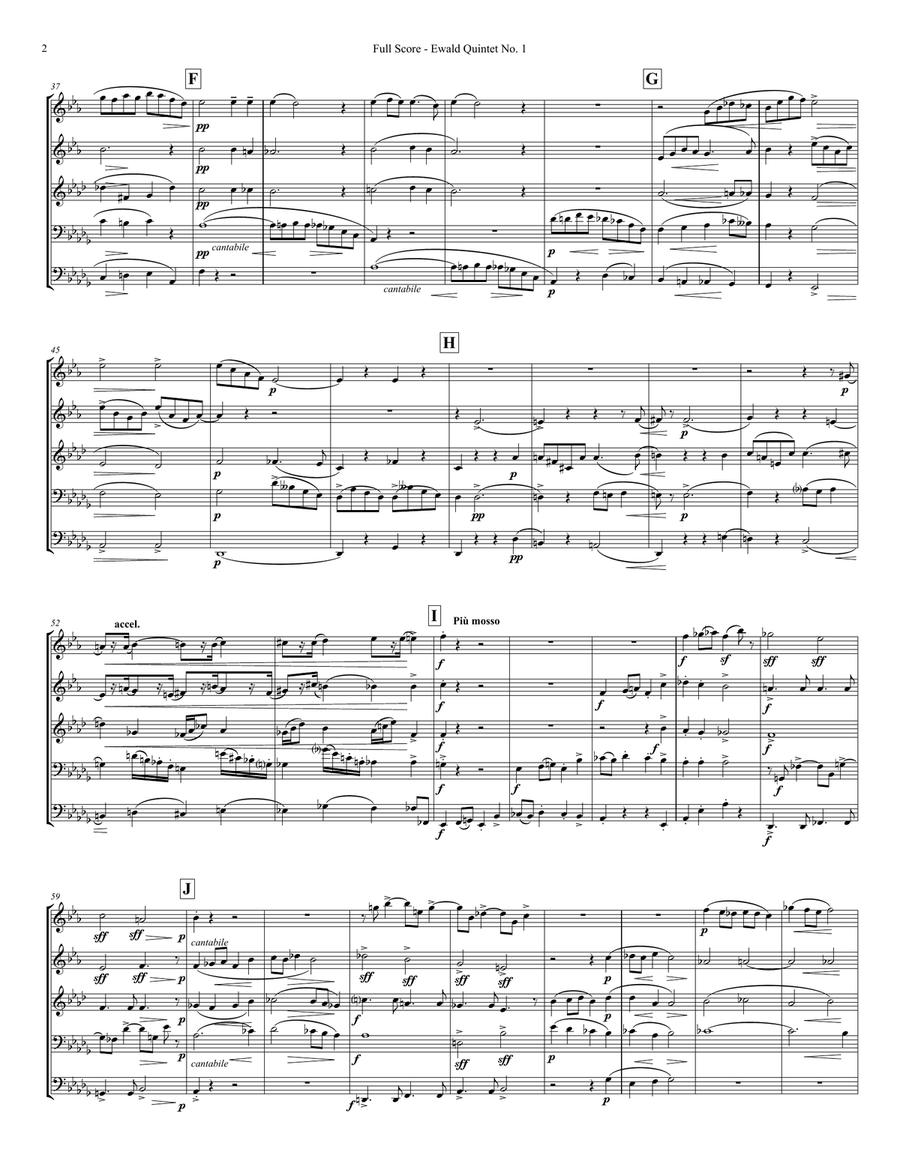 Ewald Quintet No. 1 in B Flat Brass Quintet scores gallery preview page 2