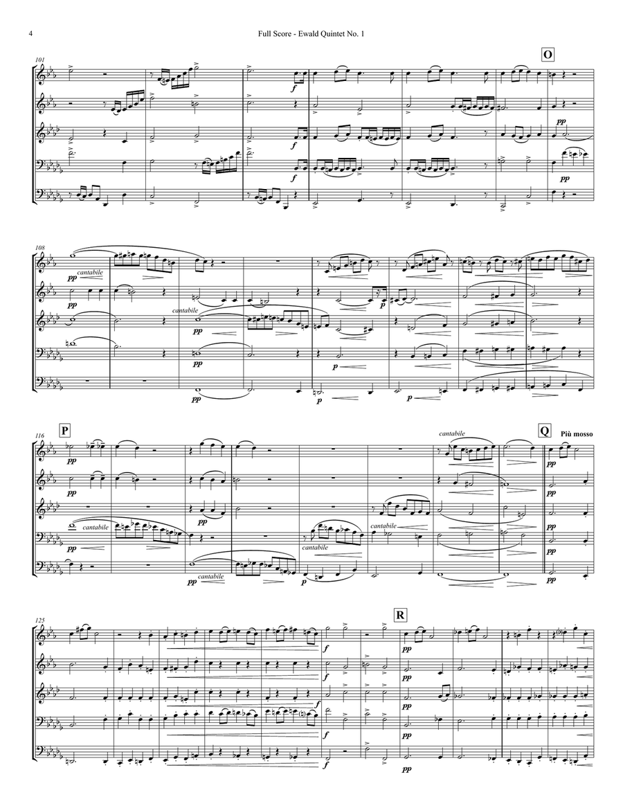 Ewald Quintet No. 1 in B Flat Brass Quintet scores gallery preview page 4