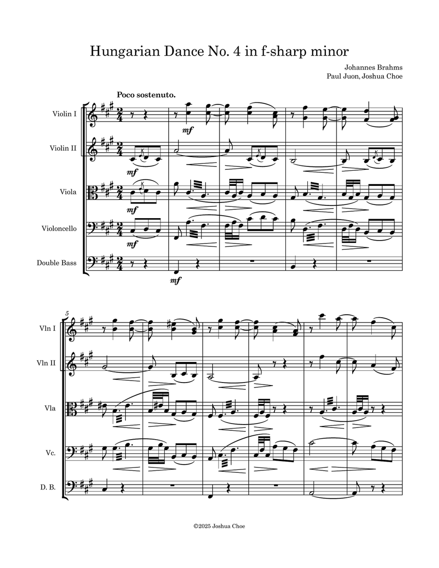 Hungarian Dance No. 4 in f-sharp minor String Orchestra scores gallery preview page 3