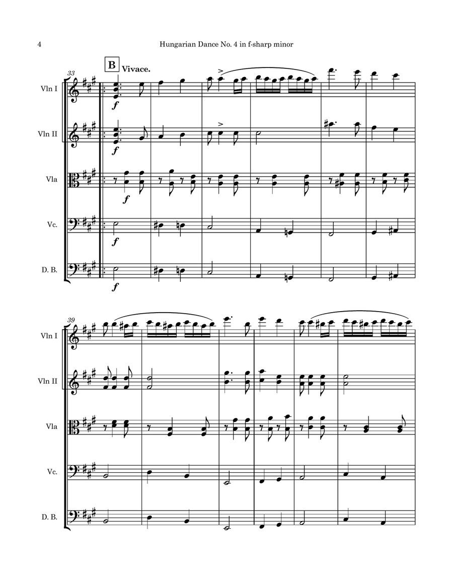 Hungarian Dance No. 4 in f-sharp minor String Orchestra scores gallery preview page 6