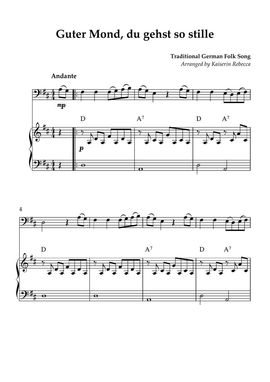 Guter Mond, du gehst so stille Piano scores gallery preview page 1