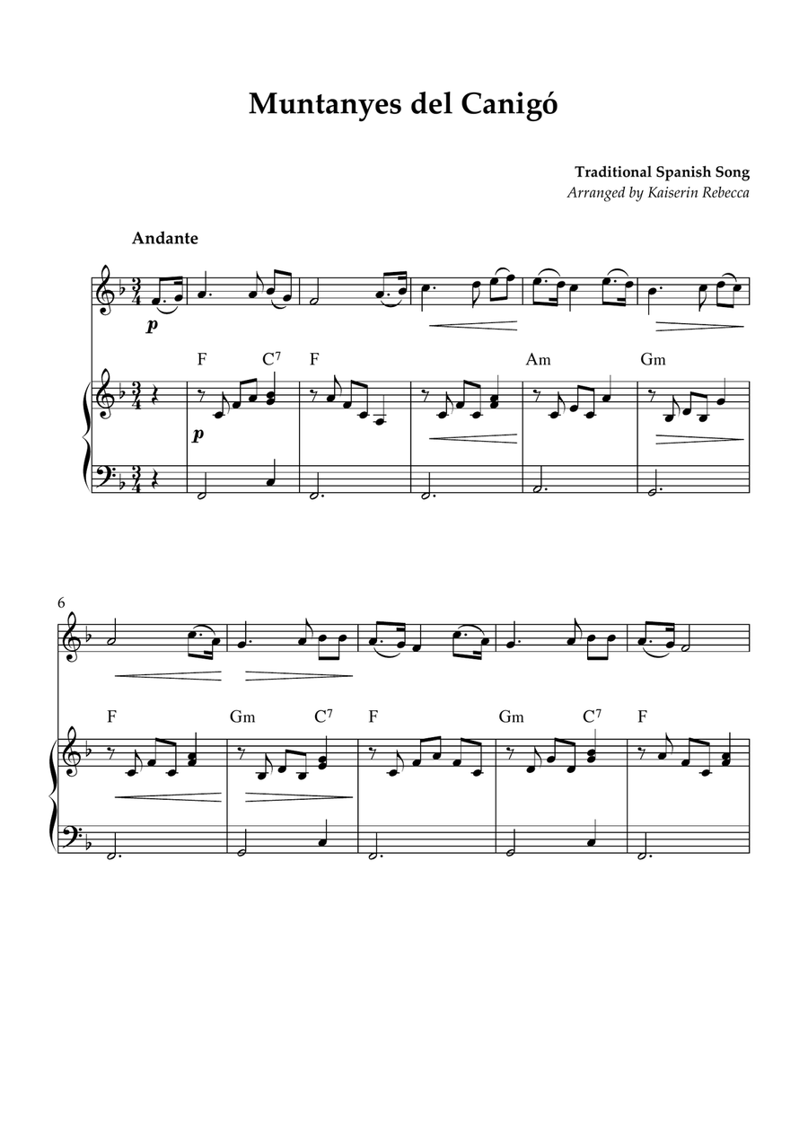 Muntanyes del Canigó Muntanyes del Canigó Piano scores gallery preview page 1