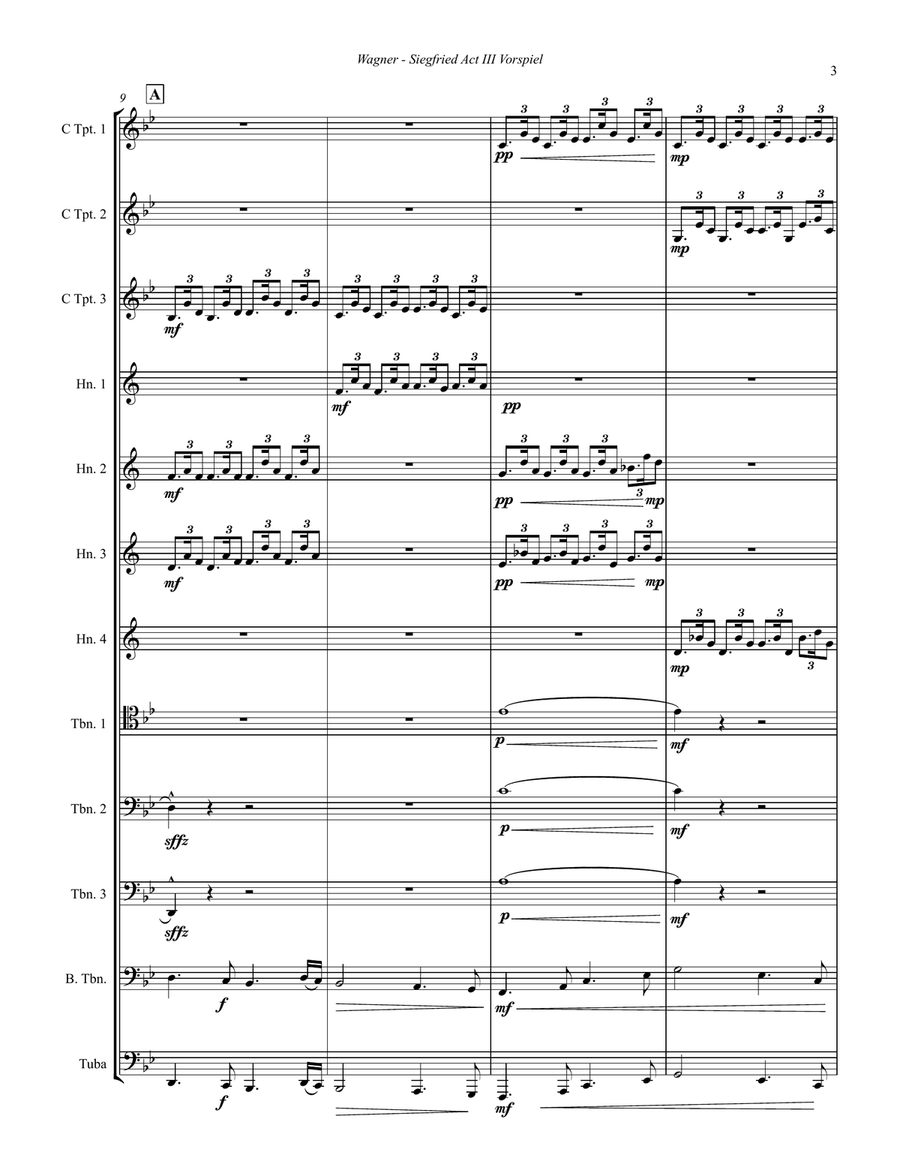 Siegfried Act III Vorspiel and Finale for Brass Ensemble Brass Ensemble scores gallery preview page 3