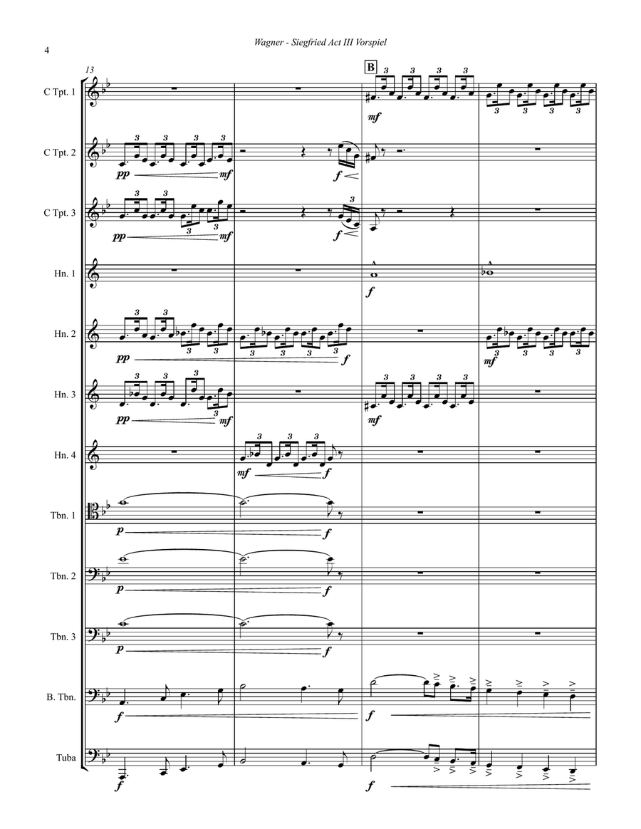 Siegfried Act III Vorspiel and Finale for Brass Ensemble Brass Ensemble scores gallery preview page 4
