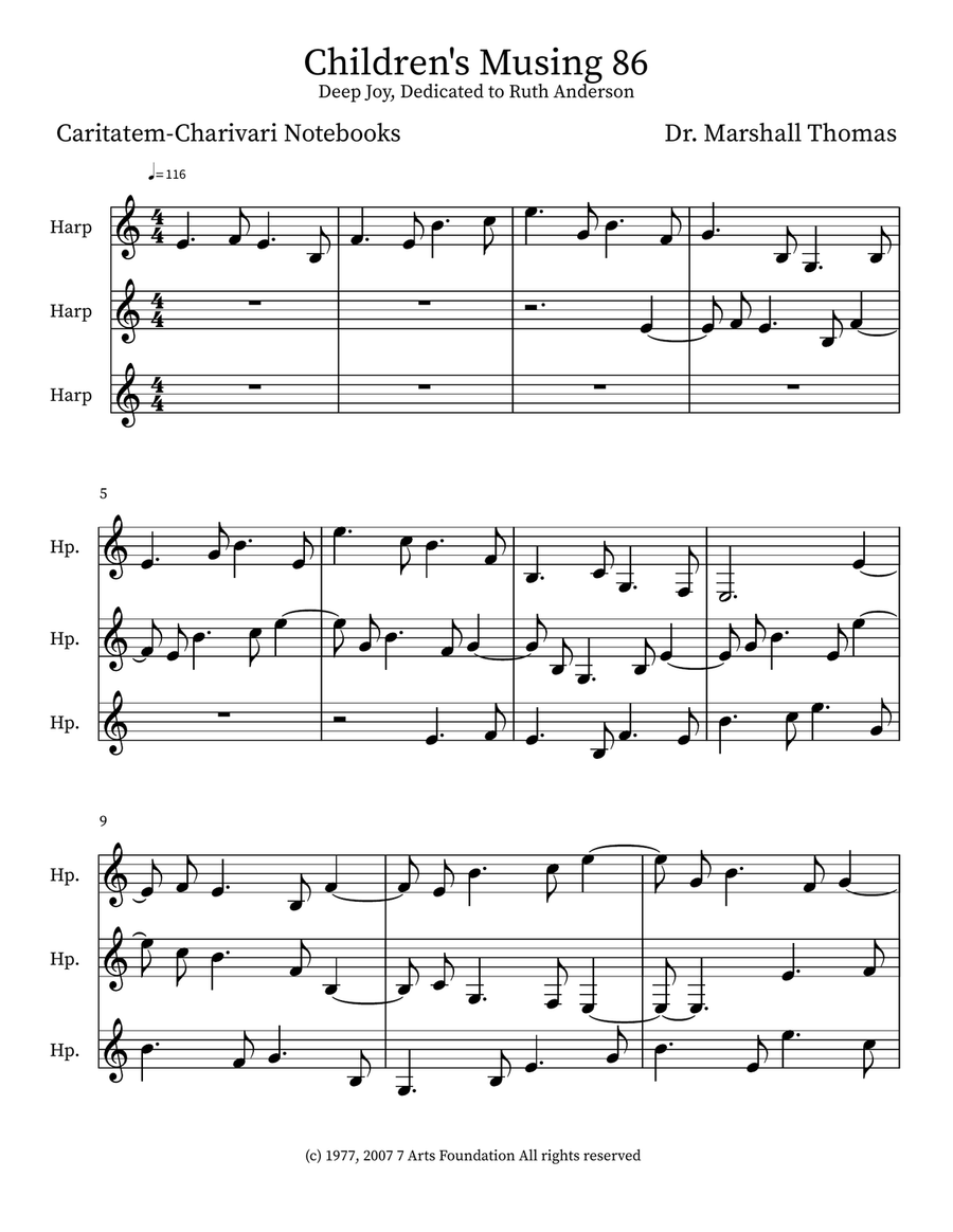 Children's Musing 86 Children's Musing 86 Small Ensemble scores gallery preview page 1