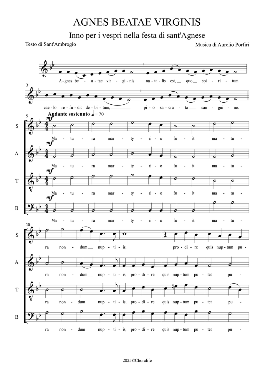 AGNES BEATAE VIRGINIS AGNES BEATAE VIRGINIS 4-Part scores gallery preview page 1