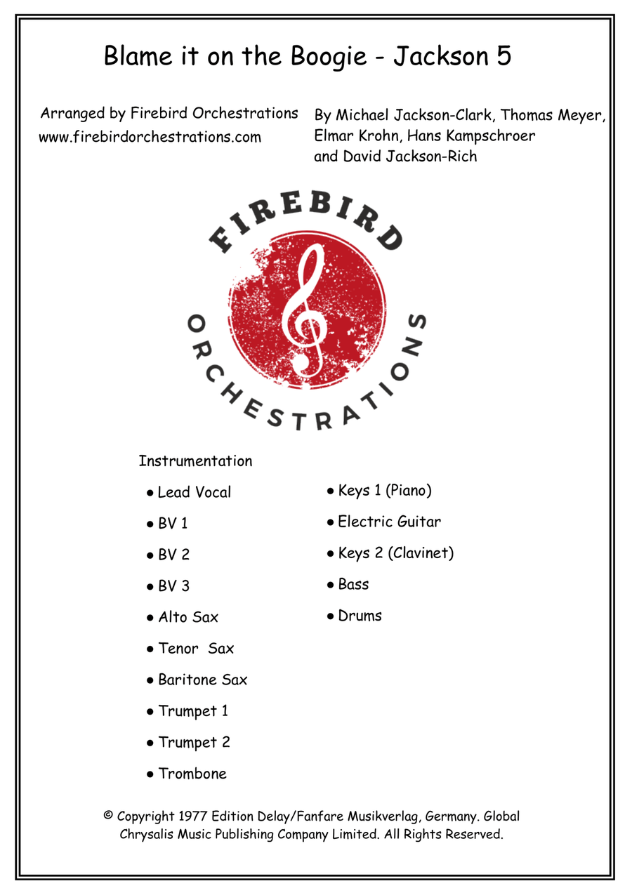 Blame It On The Boogie Blame It On The Boogie Jazz Ensemble scores gallery preview page 1