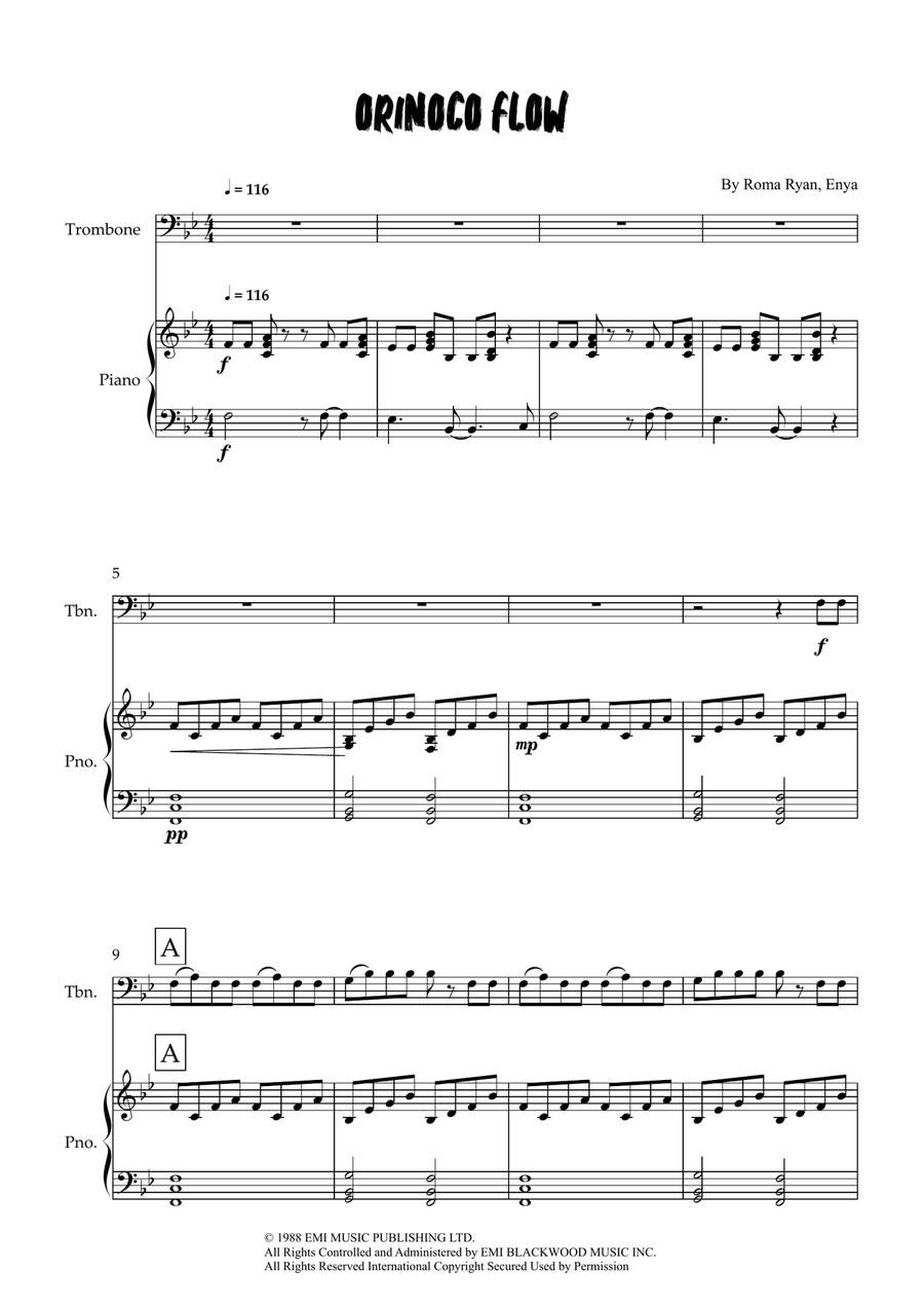 Orinoco Flow Orinoco Flow Piano scores gallery preview page 1
