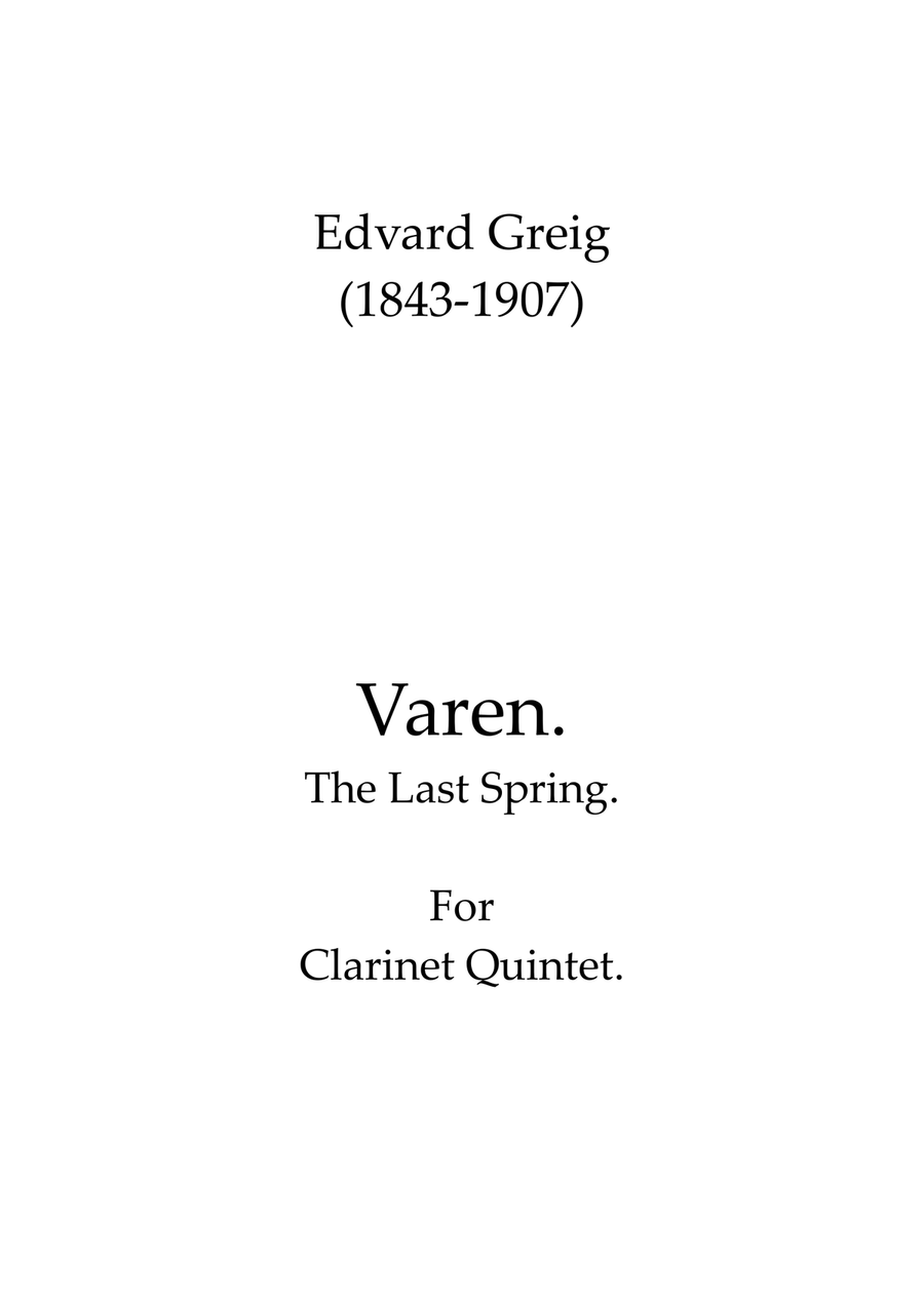Varen. Varen. Clarinet Quintet scores gallery preview page 1