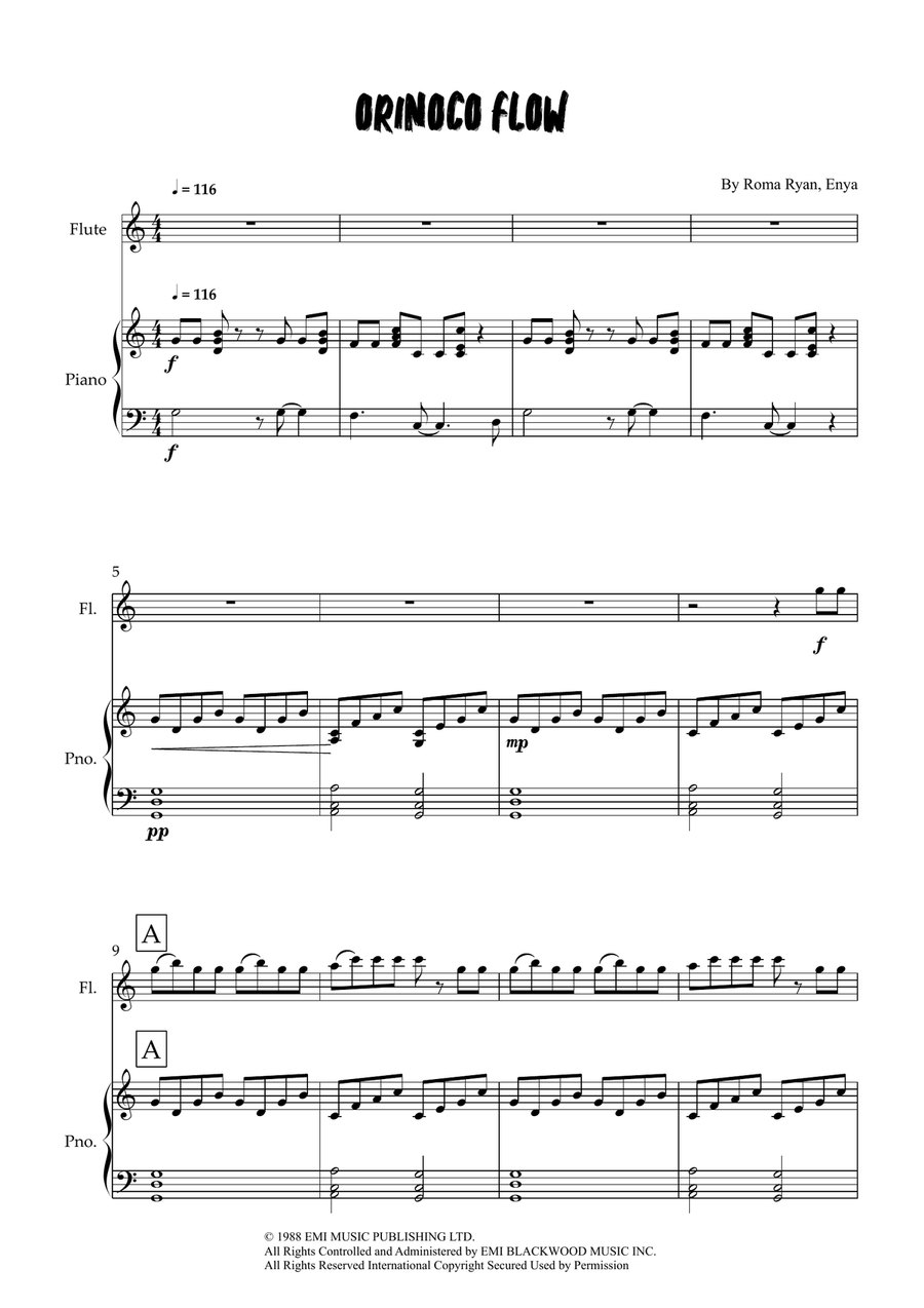 Orinoco Flow Orinoco Flow Flute Solo scores gallery preview page 1