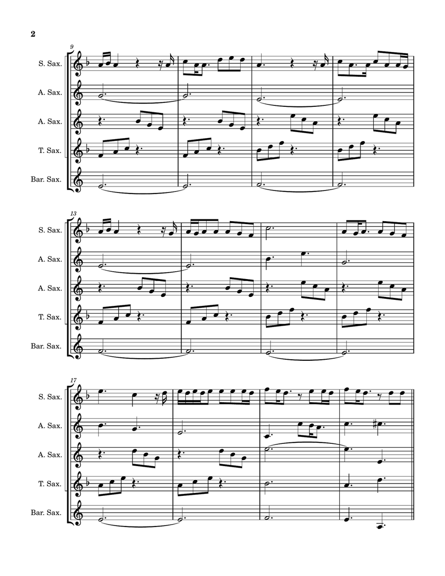 Die With A Smile Die With A Smile Saxophone Quintet scores gallery preview page 3