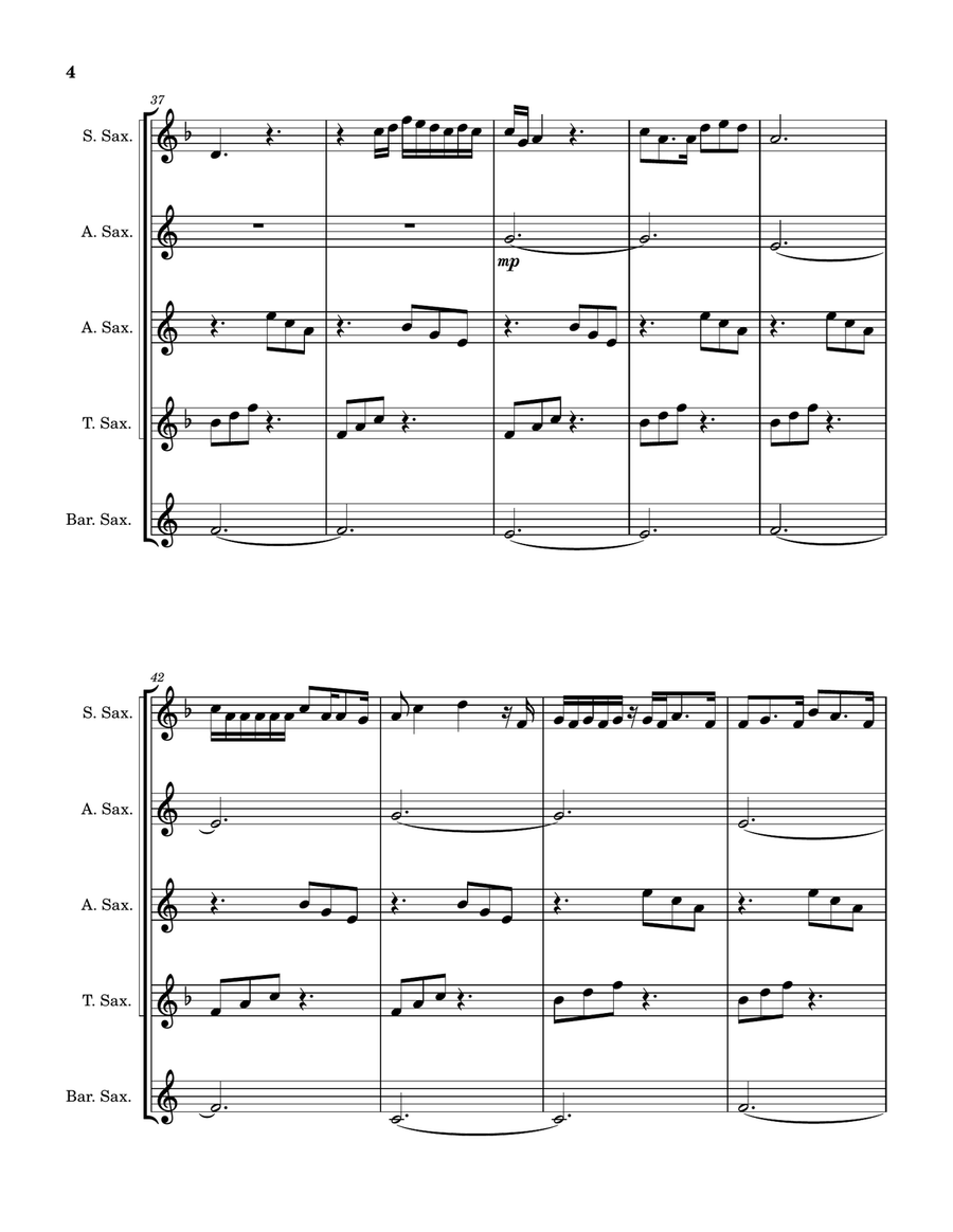 Die With A Smile Die With A Smile Saxophone Quintet scores gallery preview page 5