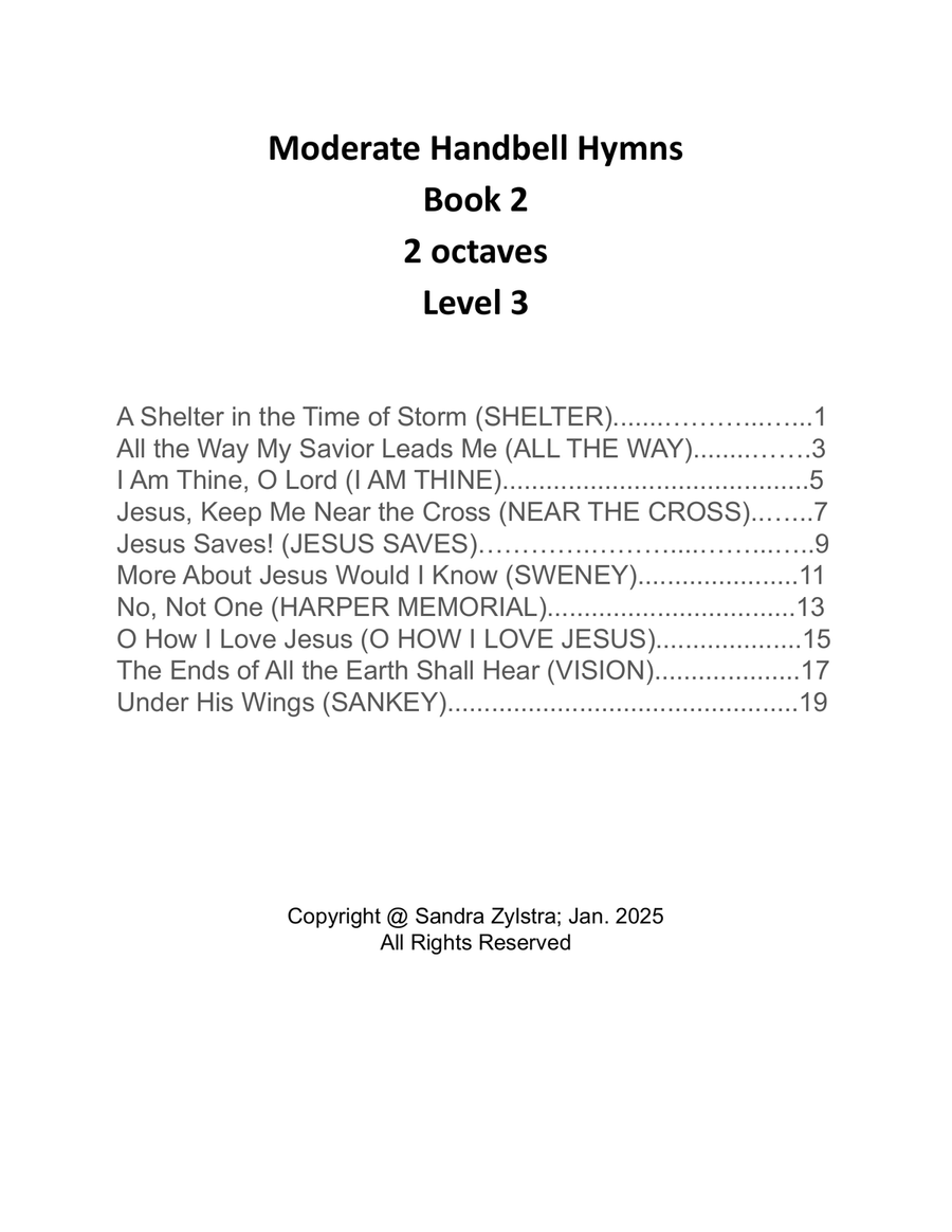 Moderate Handbell Hymns -Book 2 (2 octave handbell hymns) 2-Octaves scores gallery preview page 3