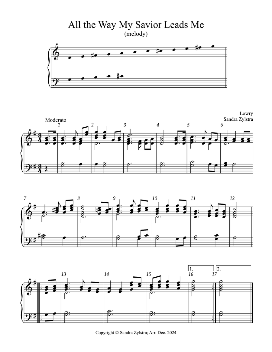 All the Way My Savior Leads Me (2 octave handbells) 2-Octaves scores gallery preview page 1