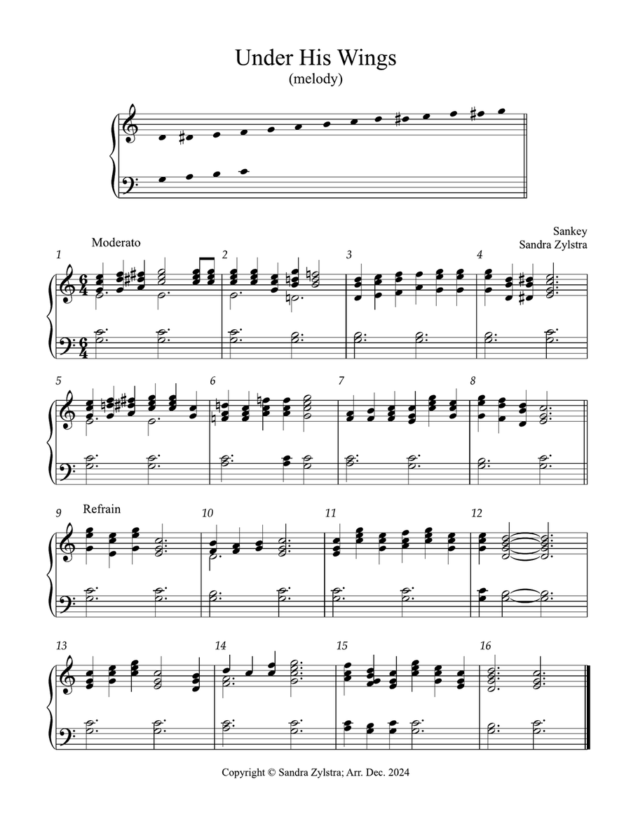 Under His Wings (2 octave handbells) 2-Octaves scores gallery preview page 1