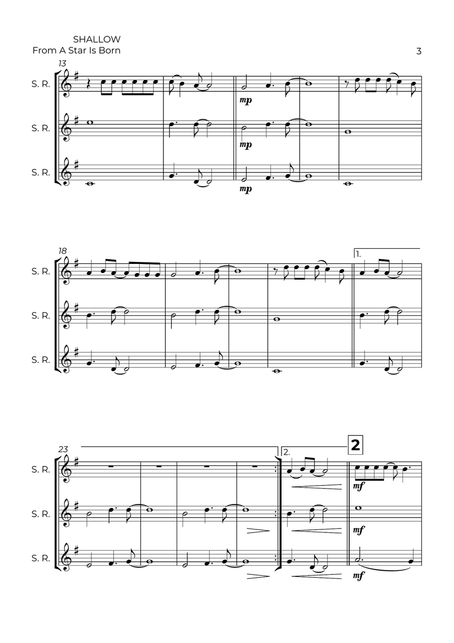 Shallow Shallow Soprano Recorder scores gallery preview page 3