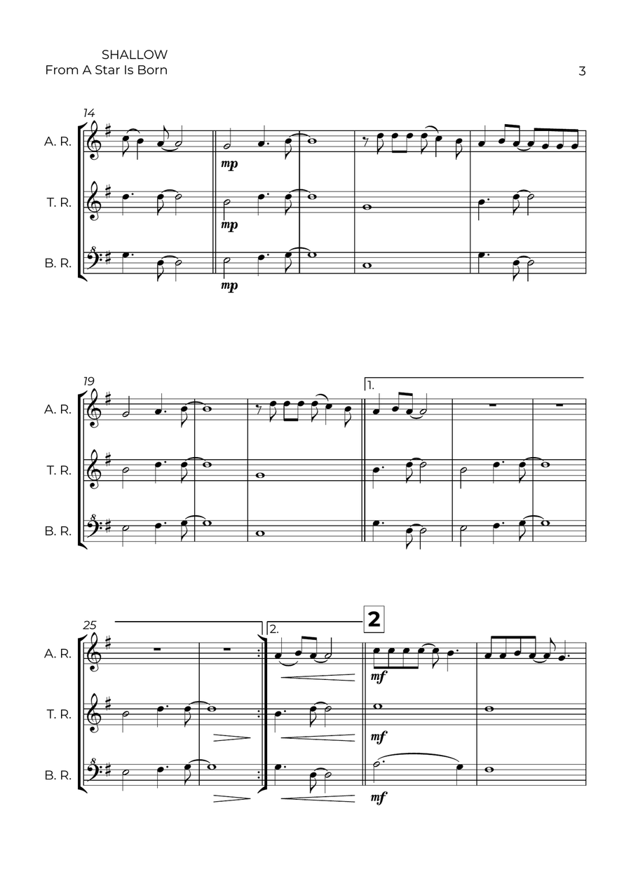 Shallow Shallow Alto Recorder scores gallery preview page 3