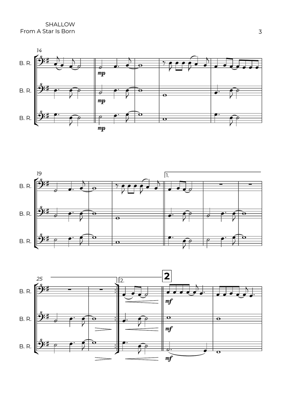 Shallow Shallow Bass Recorder scores gallery preview page 3