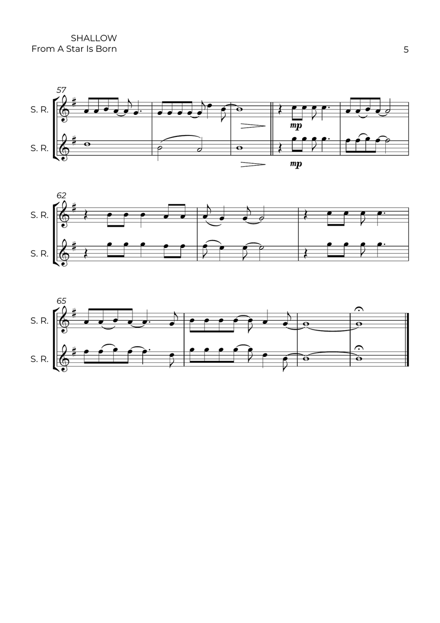 Shallow Shallow Woodwind Duet scores gallery preview page 5